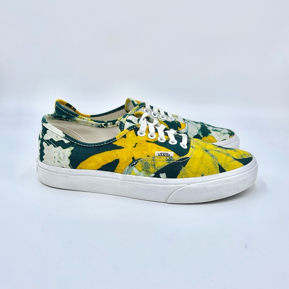 Vans Authentic Della Batik Tie Dye Yellow Green Canvas Shoe Men’s 8 Women’s 9.5 - Picture 2 of 11